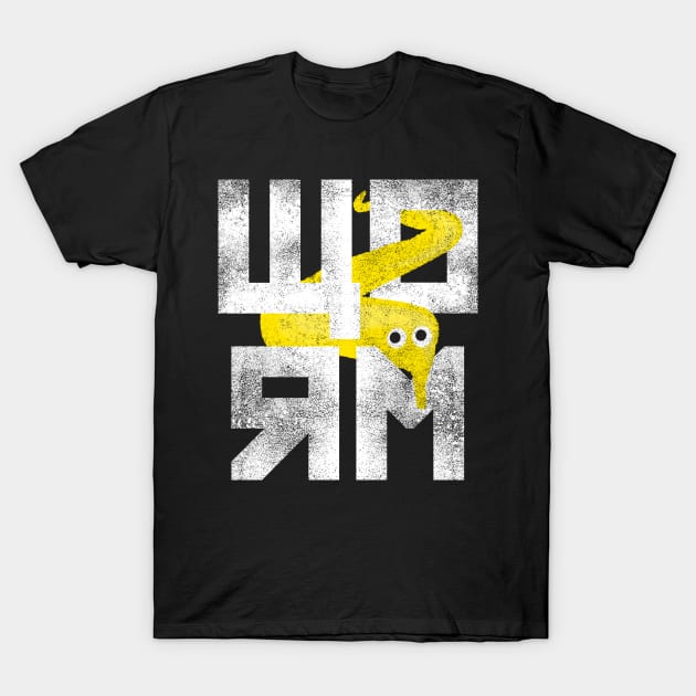 Yellow Worm On A String Meme Retro Style Magic Fuzzy Worm T-Shirt by YourGoods